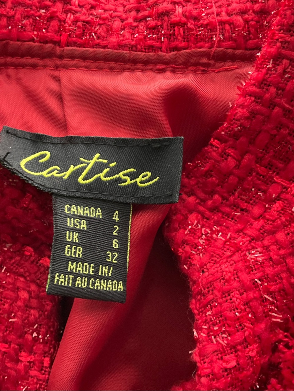 Women's Red Ruffle Front Blazer Jacket - Picture 3 of 5